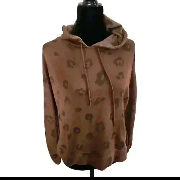 Splendid Womend Brown Leopard Print Corinna Hoodie XS - Picture 5 of 15